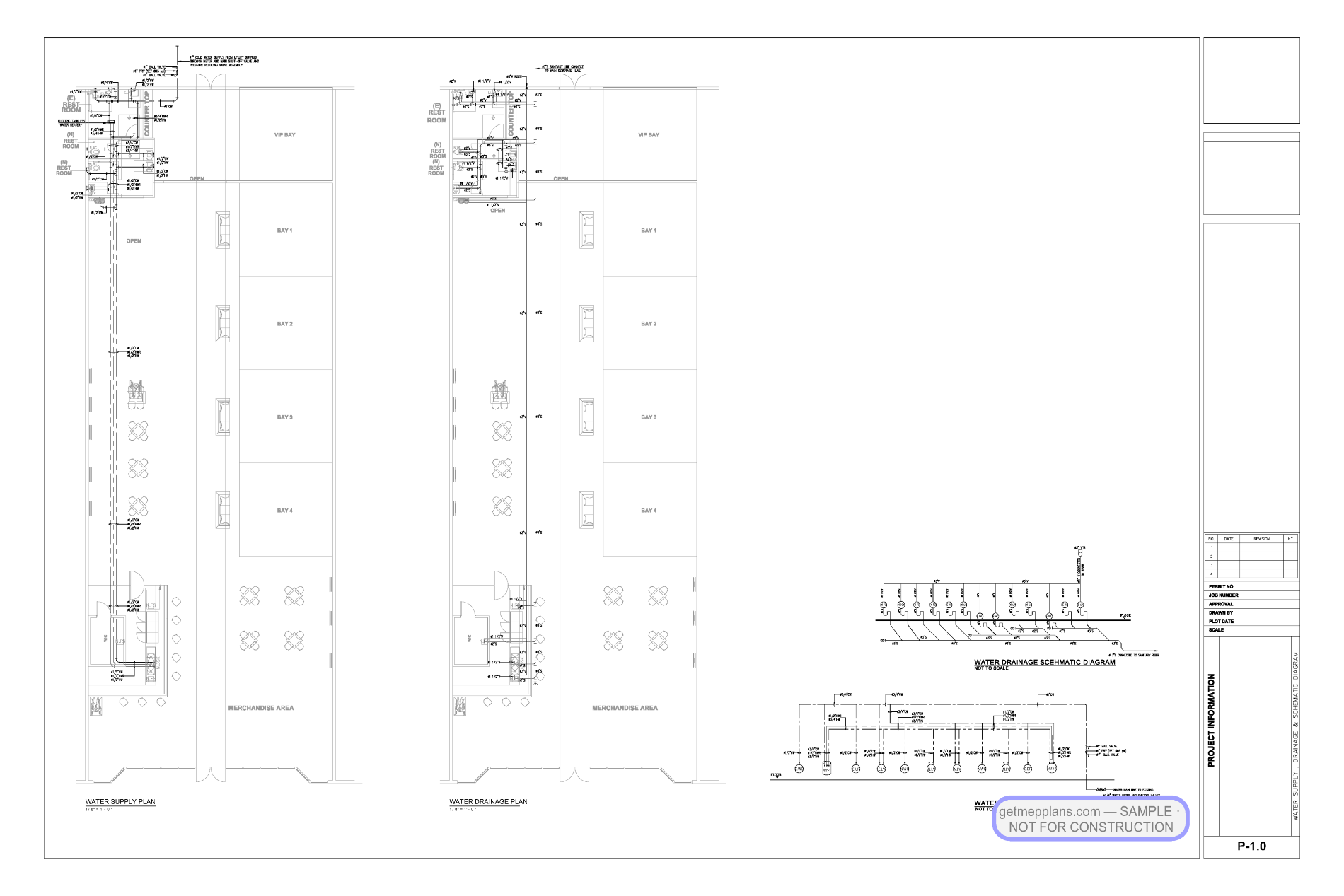 Redacted sample sheet P1 0 from the A-2 Change of Occupancy — Golf-Simulator Taproom set