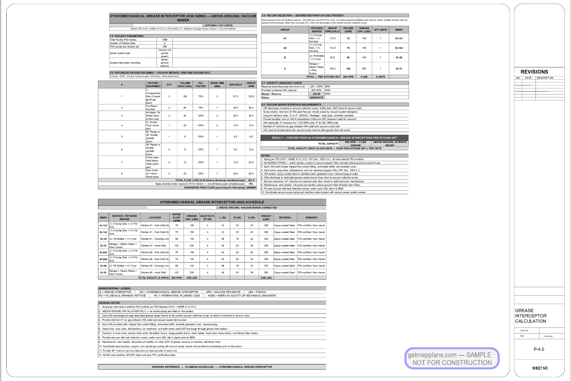 Redacted sample sheet P40 from the Detention Facility set
