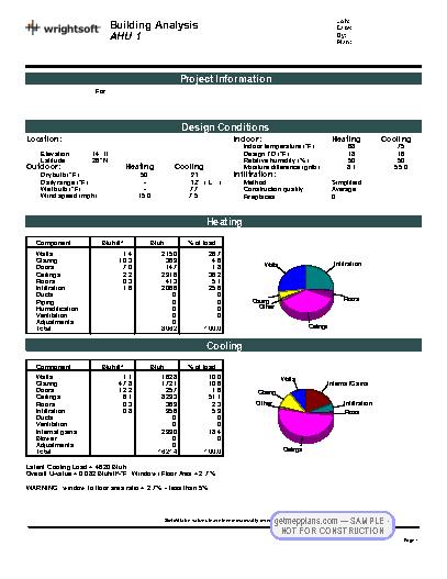 Redacted sample sheet Manual J/S Report · p.2 from the Single-Family Residence — Full Package set
