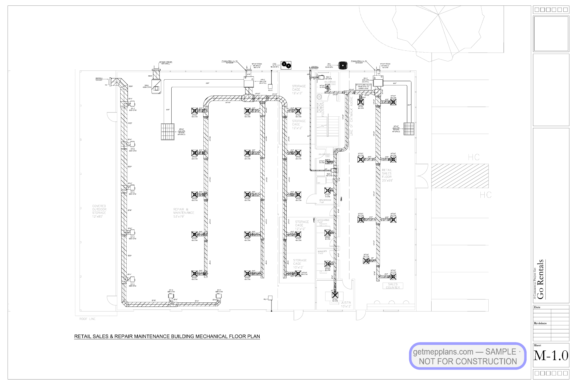 Redacted sample sheet M 1 0 from the Storage Facility Campus — 5 Buildings set