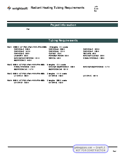 Redacted sample sheet Manual J/S/D Report · p.11 from the Custom Home with Radiant Heating set